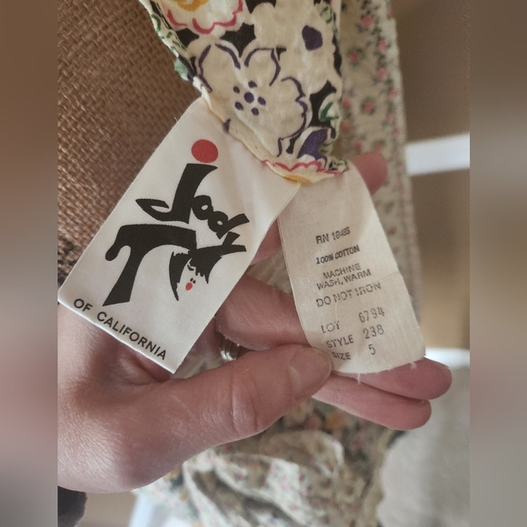 Jody Of California Vintage 1970's Prairie Dress Sz 5 - Picture 5 of 8